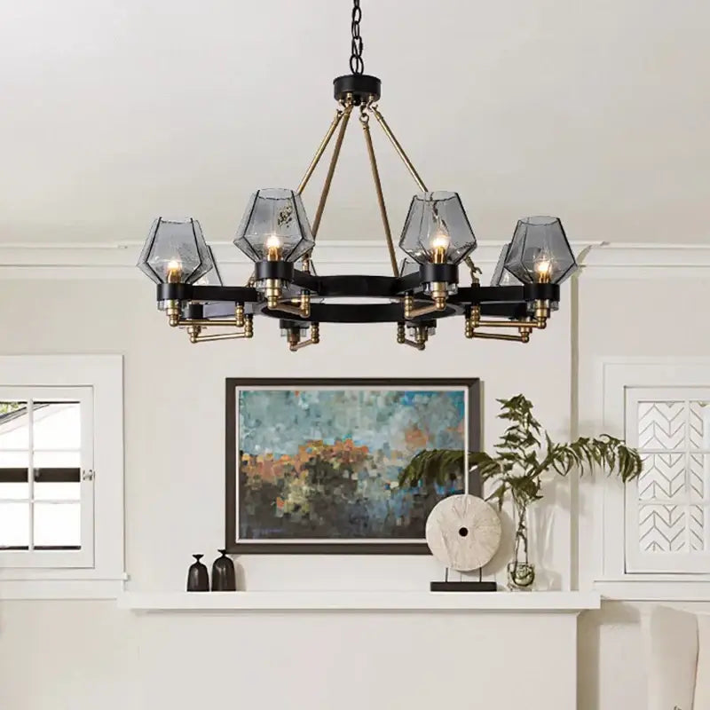 DecorBites™ Luxe Glass Chandelier: Modern Retro Living Room Pendant Lamp Lighting Fixtures