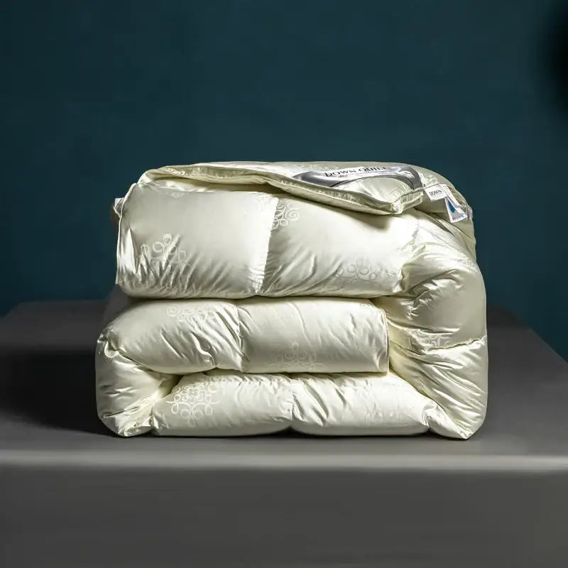 DecorBites™ Luxe Goose/Duck Down Quilt: Fluffy Cozy Warmth, Queen King Size