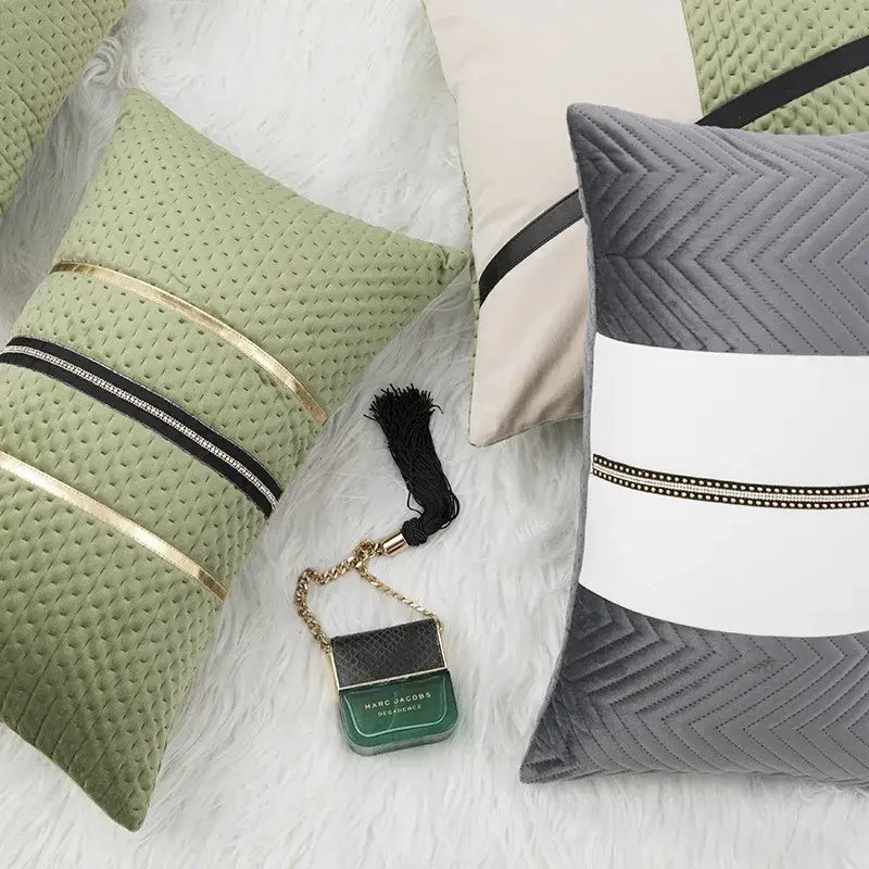DecorBites™ Luxe Gray & White Cushion Cover 45X45CM for Modern Home Decor & Sofa