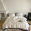 DecorBites™ Luxe Heart Embroidered Bedding Set: 100% Lyocell Duvet Cover Set with Sheets