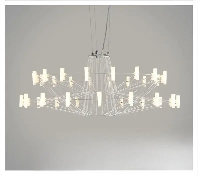 DecorBites™ Luxe Iron Wire Round LED Chandelier for Living & Dining Room