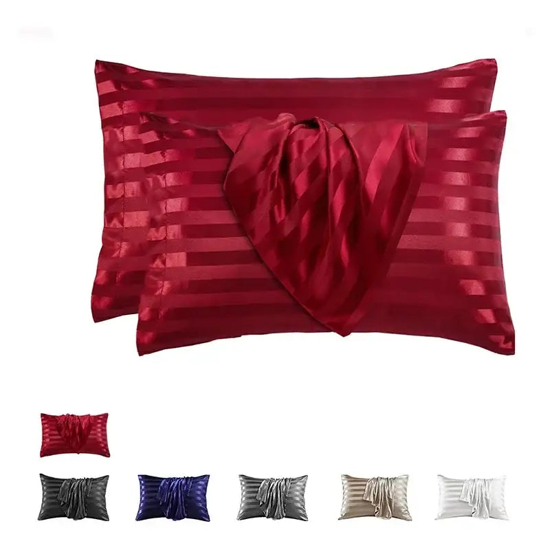 DecorBites™ Luxe Jacquard Stripes Pillow Cover Set - Queen & King Size Home Pillowcases
