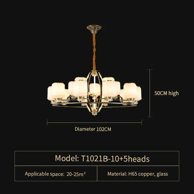 DecorBites™ Luxe Jade Chandelier for Living Room and Villa Hall