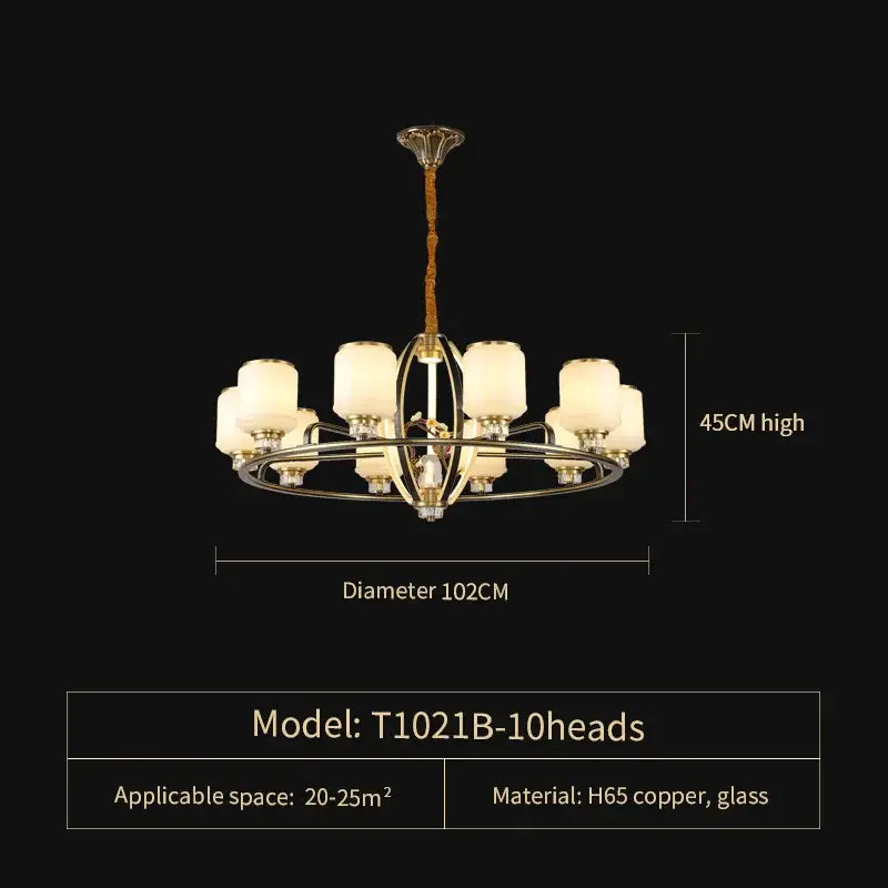 DecorBites™ Luxe Jade Chandelier for Living Room and Villa Hall
