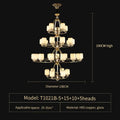 DecorBites™ Luxe Jade Chandelier for Living Room and Villa Hall