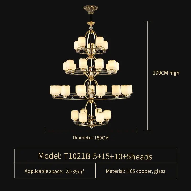 DecorBites™ Luxe Jade Chandelier for Living Room and Villa Hall