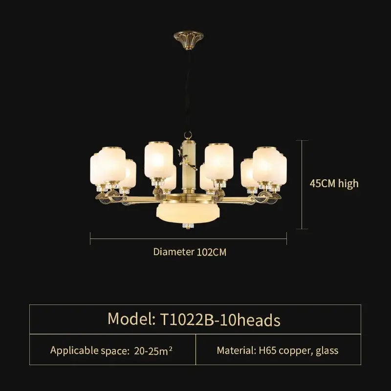 DecorBites™ Luxe Jade Chandelier for Living Room, Villa, and Duplex Hall