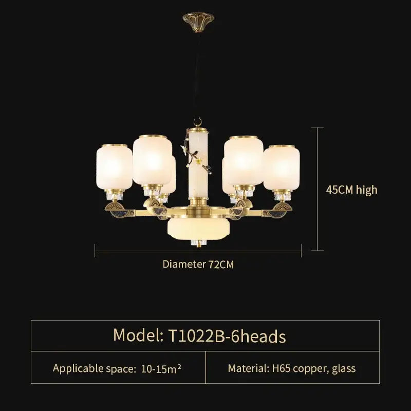 DecorBites™ Luxe Jade Chandelier for Living Room, Villa, and Duplex Hall