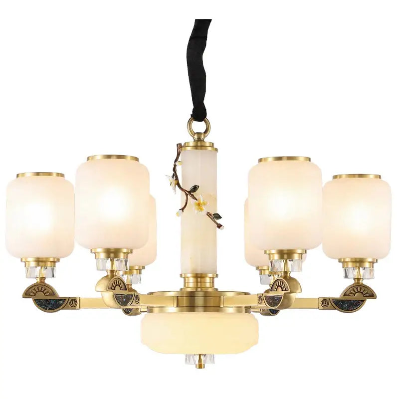 DecorBites™ Luxe Jade Chandelier for Living Room, Villa, and Duplex Hall
