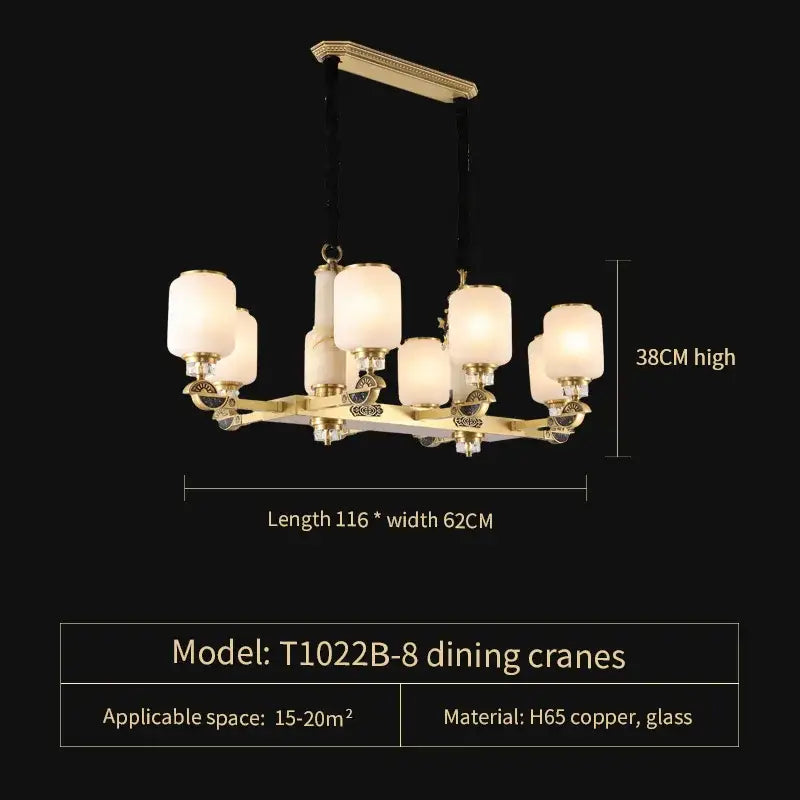 DecorBites™ Luxe Jade Chandelier for Living Room, Villa, and Duplex Hall
