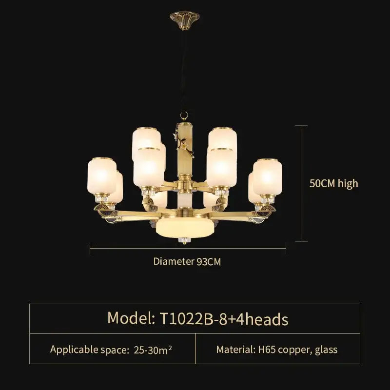DecorBites™ Luxe Jade Chandelier for Living Room, Villa, and Duplex Hall