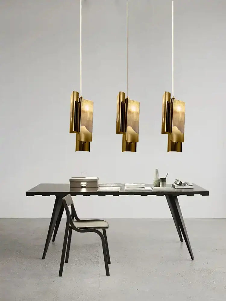 DecorBites™ Luxe Marble Pendant Light: LED Bronze Hanging Lamp for Kitchen Island, Dining Table