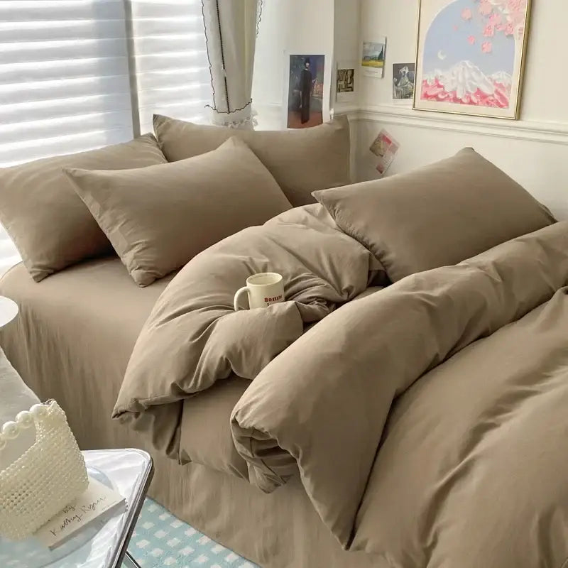 DecorBites™ Luxurious Cotton Bedding Set for Single & Couple Beds