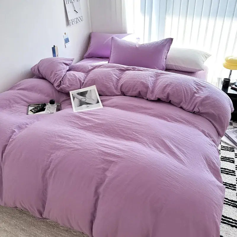DecorBites™ Luxurious Cotton Bedding Set: Sheet, Duvet, Pillowcase