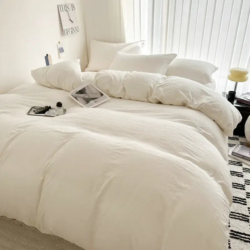 DecorBites™ Luxurious Cotton Bedding Set: Sheet, Duvet, Pillowcase