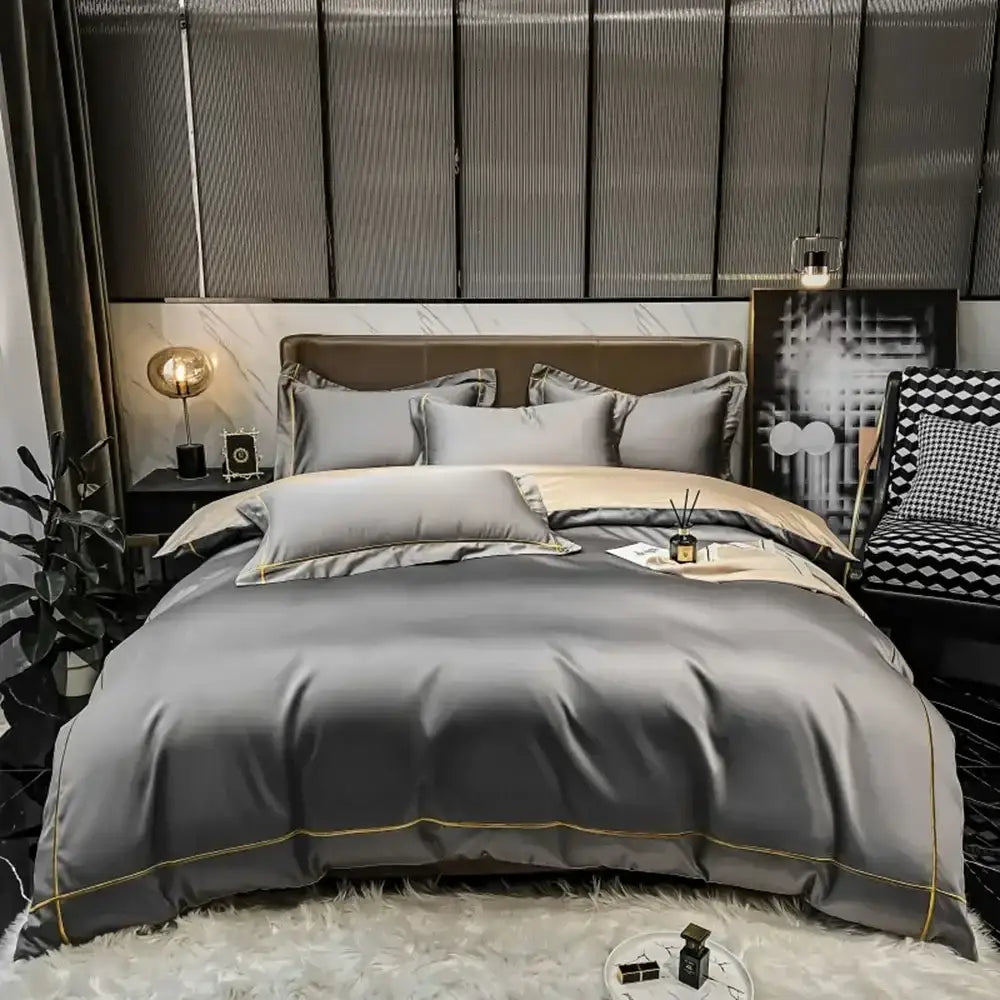 DecorBites™ Luxurious Egyptian Cotton Embroidered Bedding Set