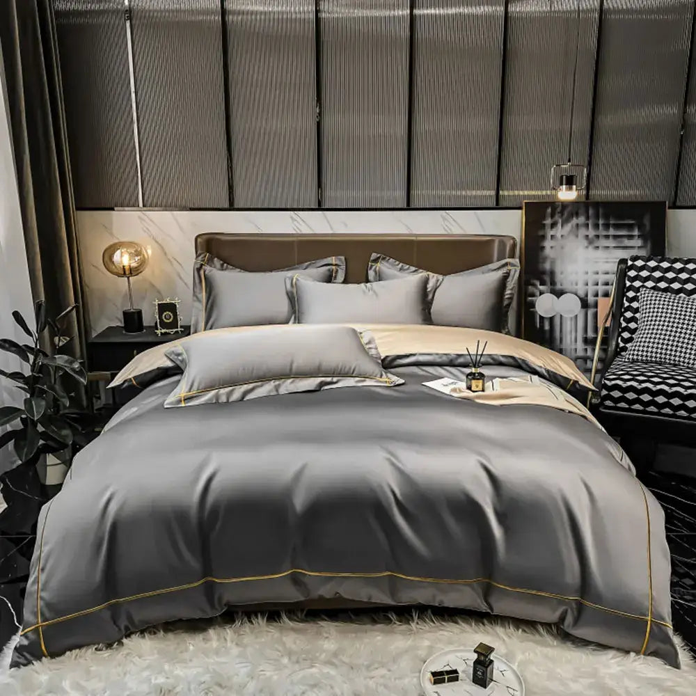 DecorBites™ Luxurious Egyptian Cotton Embroidered Bedding Set