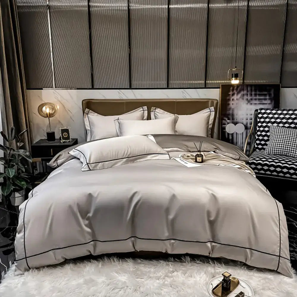 DecorBites™ Luxurious Egyptian Cotton Embroidered Bedding Set