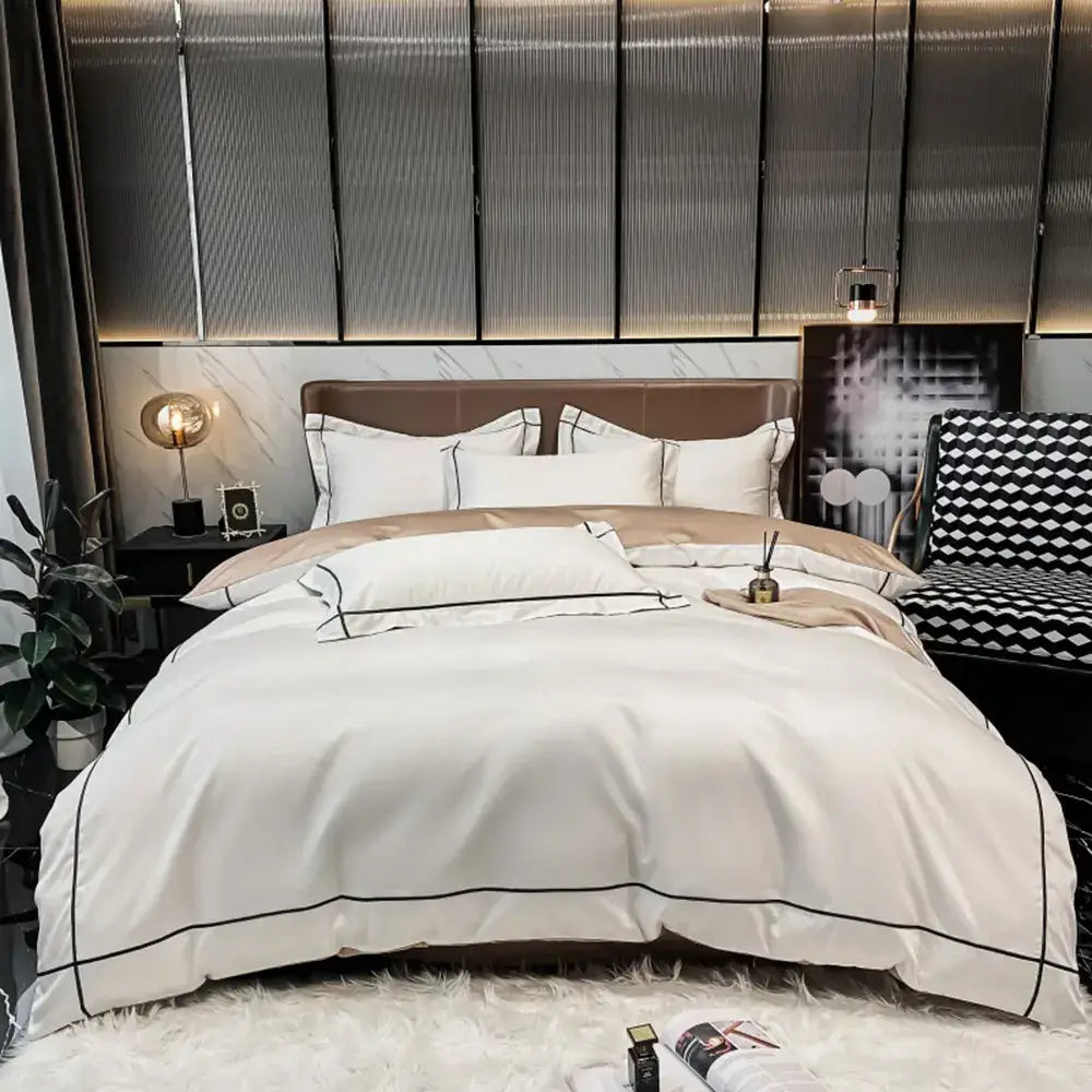 DecorBites™ Luxurious Egyptian Cotton Embroidered Bedding Set