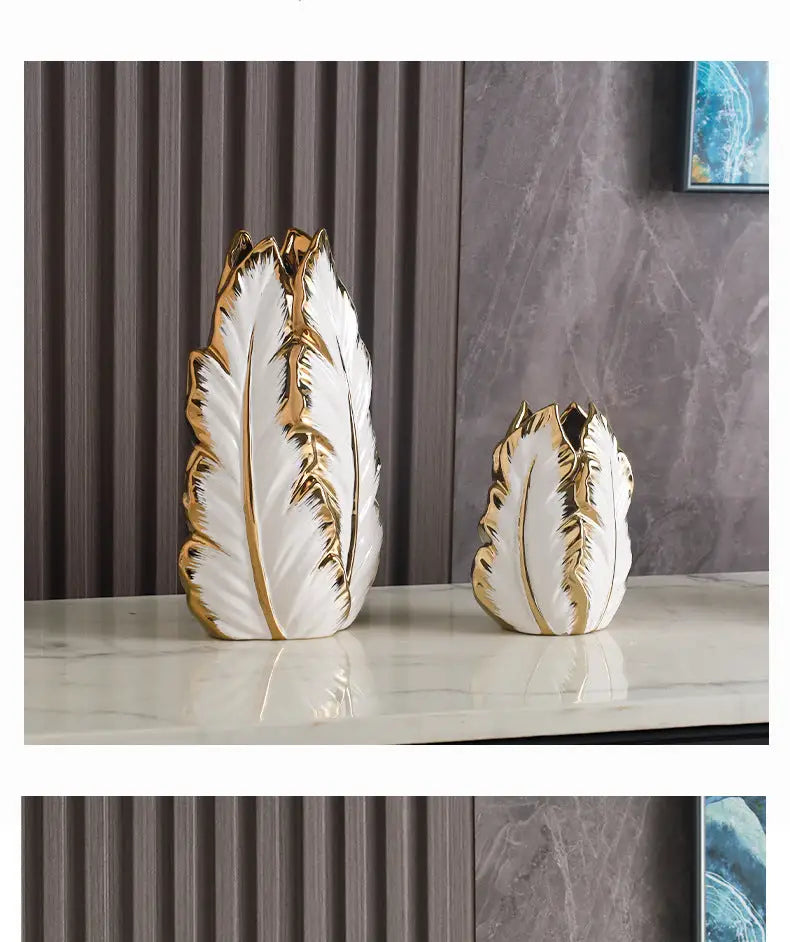 DecorBites™ Luxurious Gold Ceramic Vases for Home Decor