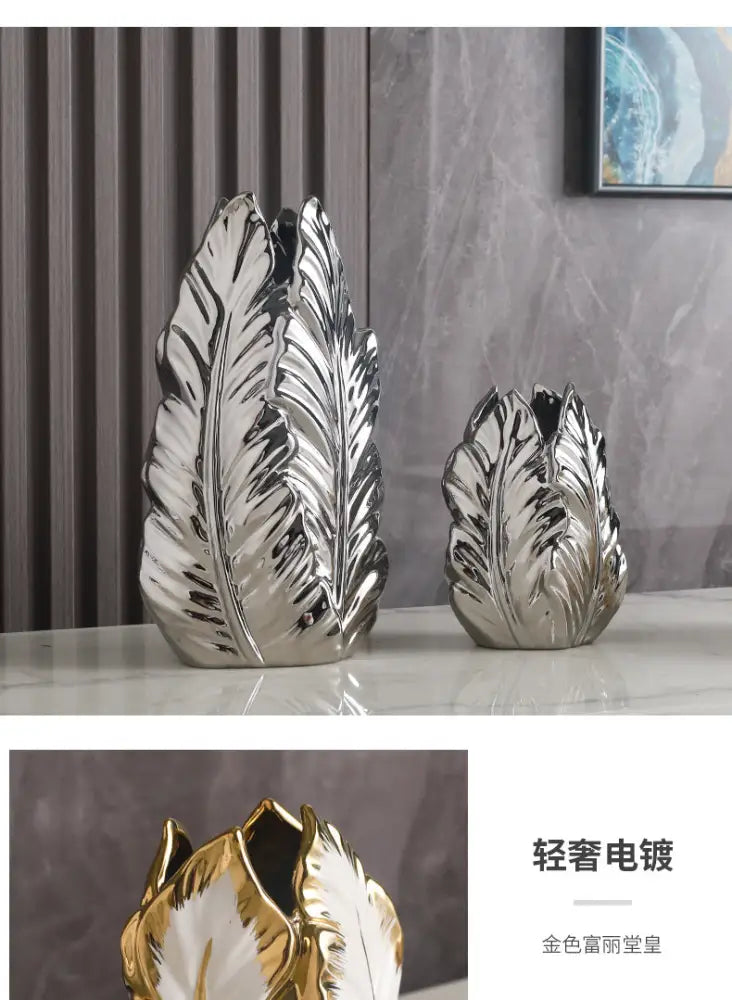 DecorBites™ Luxurious Gold Ceramic Vases for Home Decor