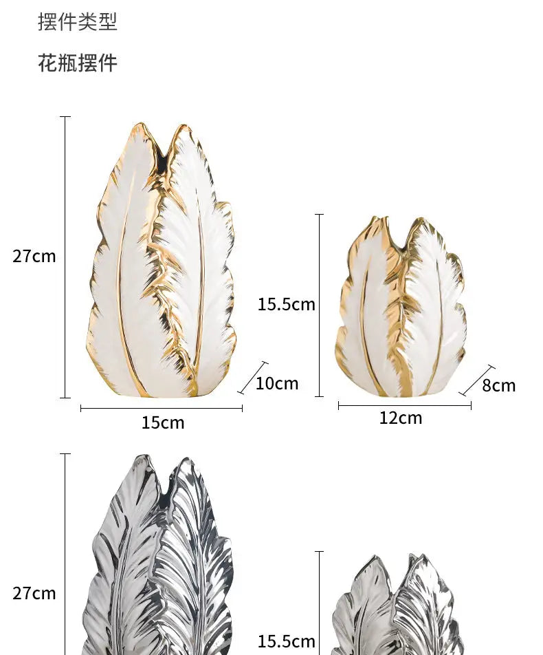 DecorBites™ Luxurious Gold Ceramic Vases for Home Decor