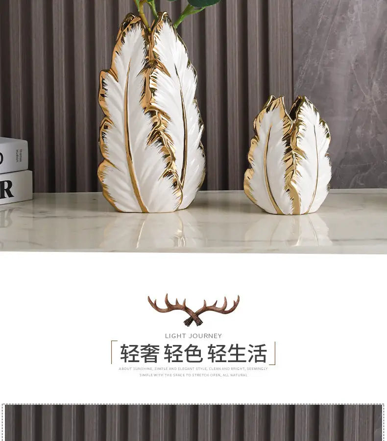 DecorBites™ Luxurious Gold Ceramic Vases for Home Decor