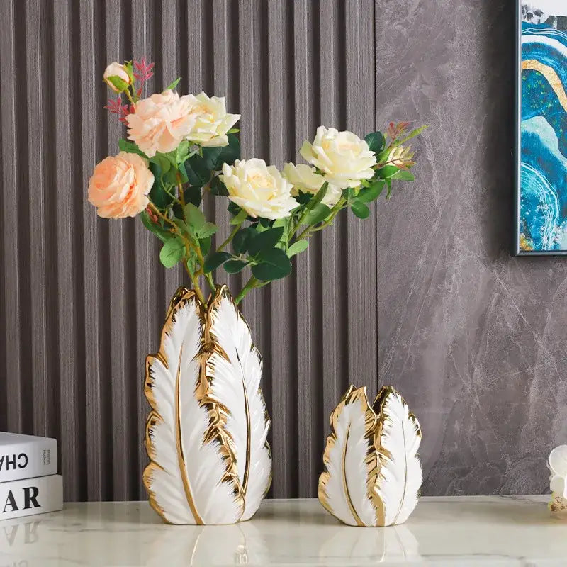 DecorBites™ Luxurious Gold Ceramic Vases for Home Decor