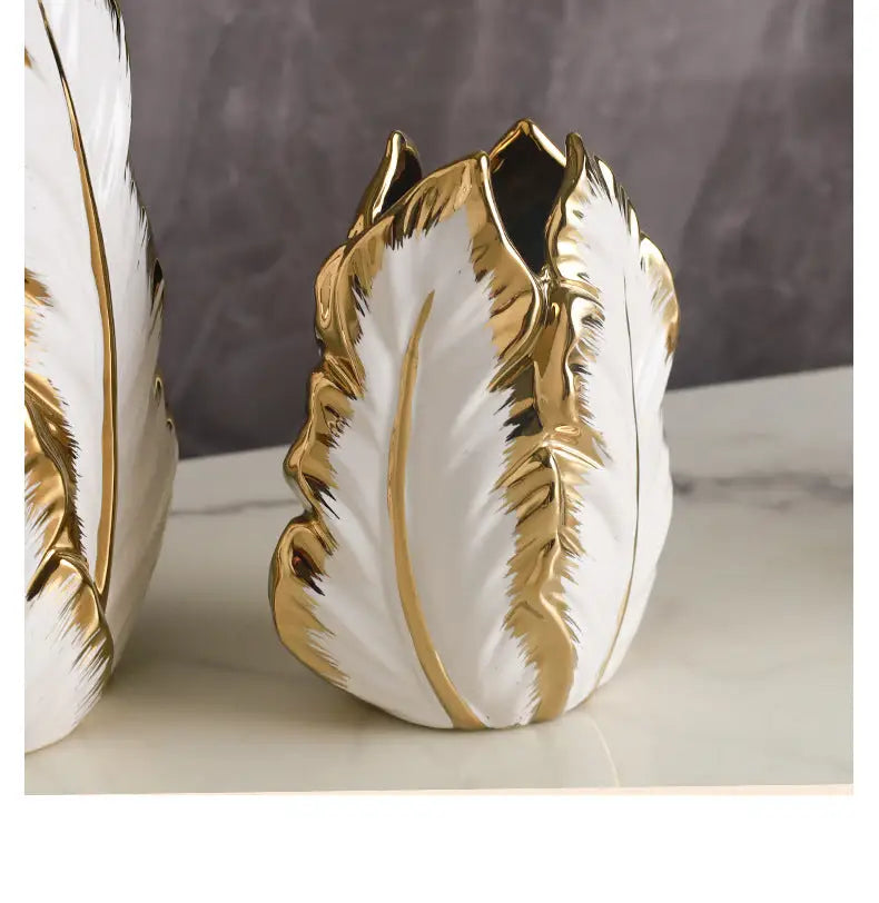DecorBites™ Luxurious Gold Ceramic Vases for Home Decor