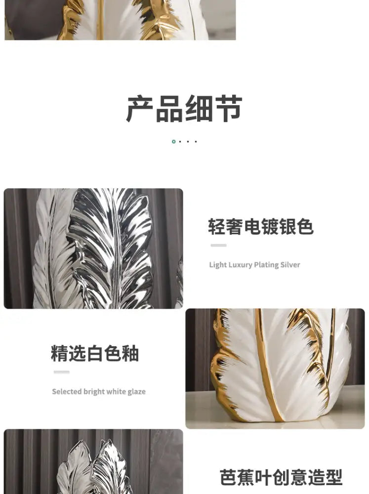 DecorBites™ Luxurious Gold Ceramic Vases for Home Decor