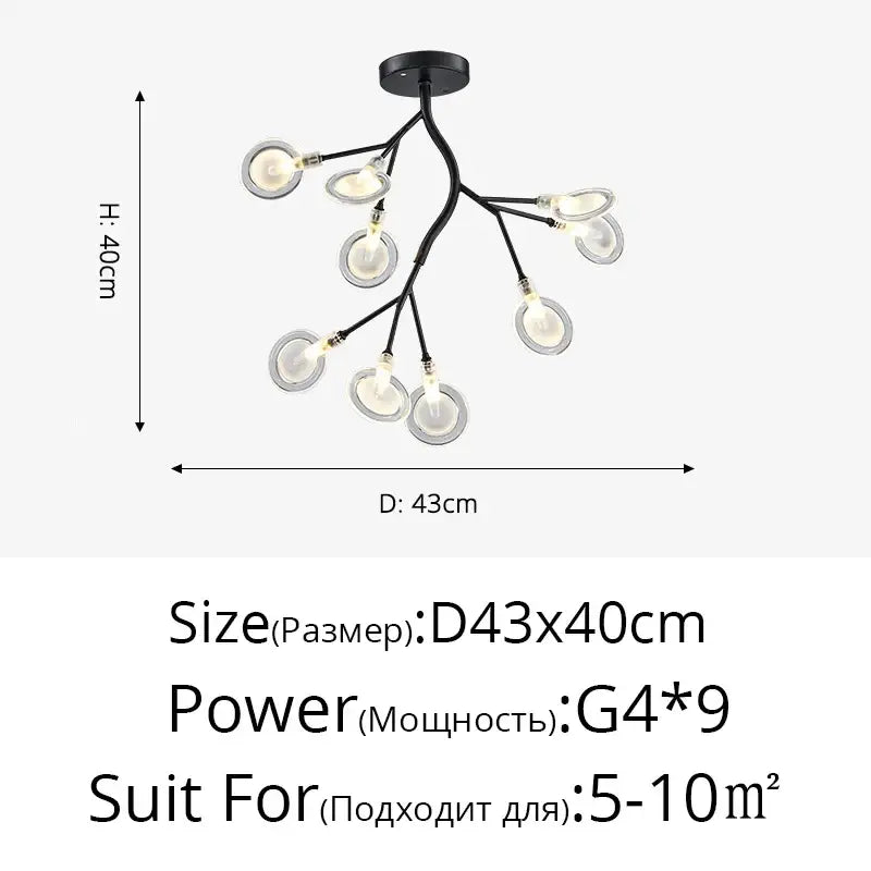 DecorBites™ Luxurious Golden LED Chandelier for Home