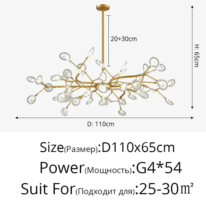 DecorBites™ Luxurious Golden LED Chandelier for Home
