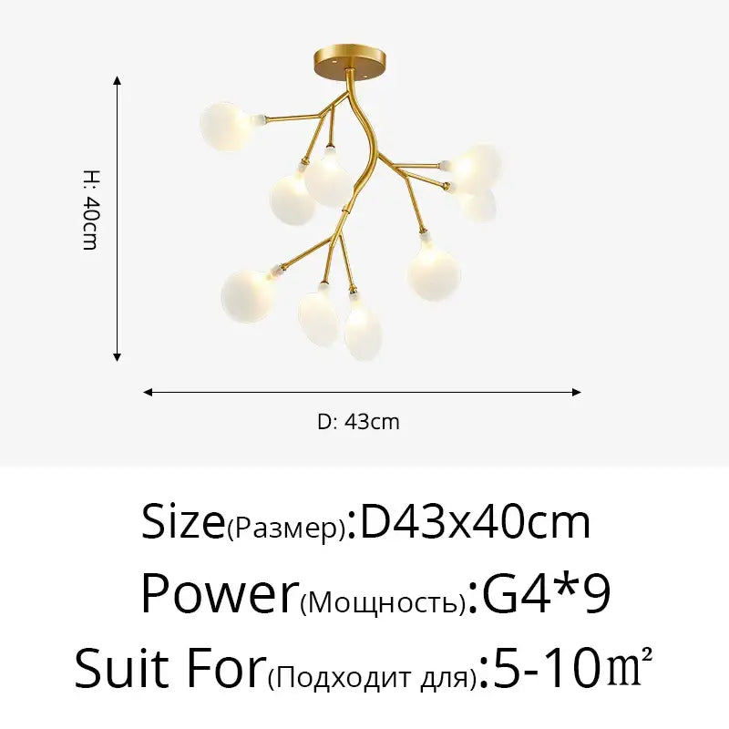 DecorBites™ Luxurious Golden LED Chandelier for Home