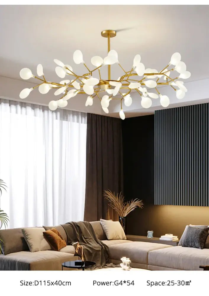 DecorBites™ Luxurious Golden LED Chandelier for Home