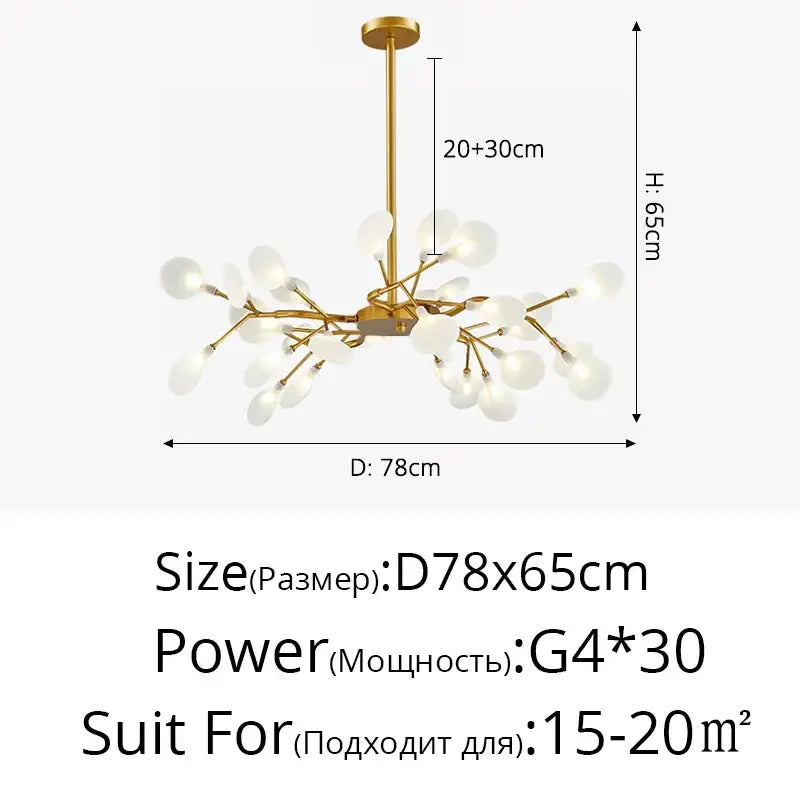 DecorBites™ Luxurious Golden LED Chandelier for Home