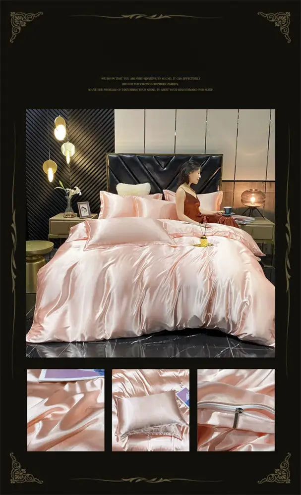 DecorBites™ Luxurious Mulberry Silk Bedding Set - Queen/King Size
