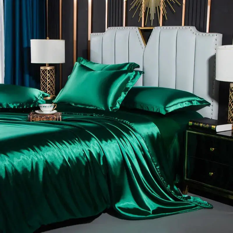 DecorBites™ Luxurious Nordic Silk Bedding Set
