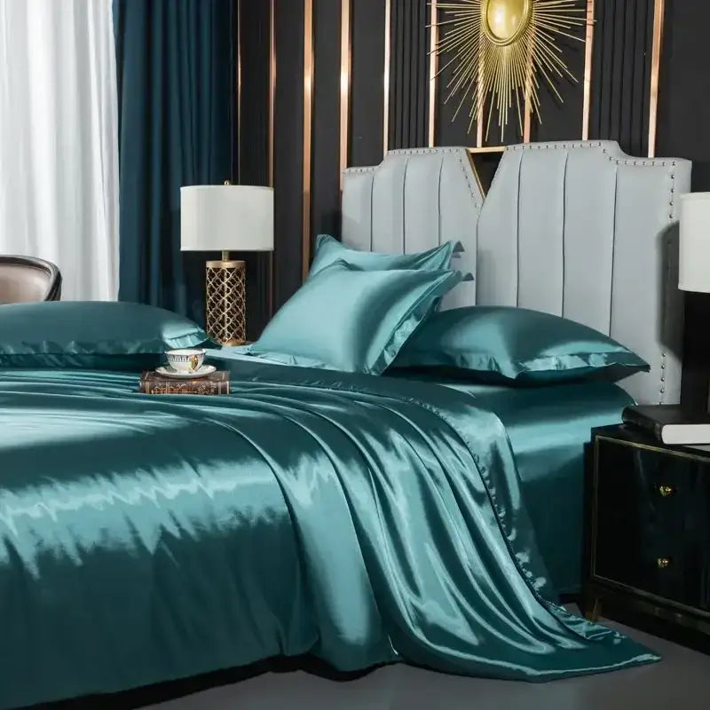 DecorBites™ Luxurious Nordic Silk Bedding Set - Summer-friendly
