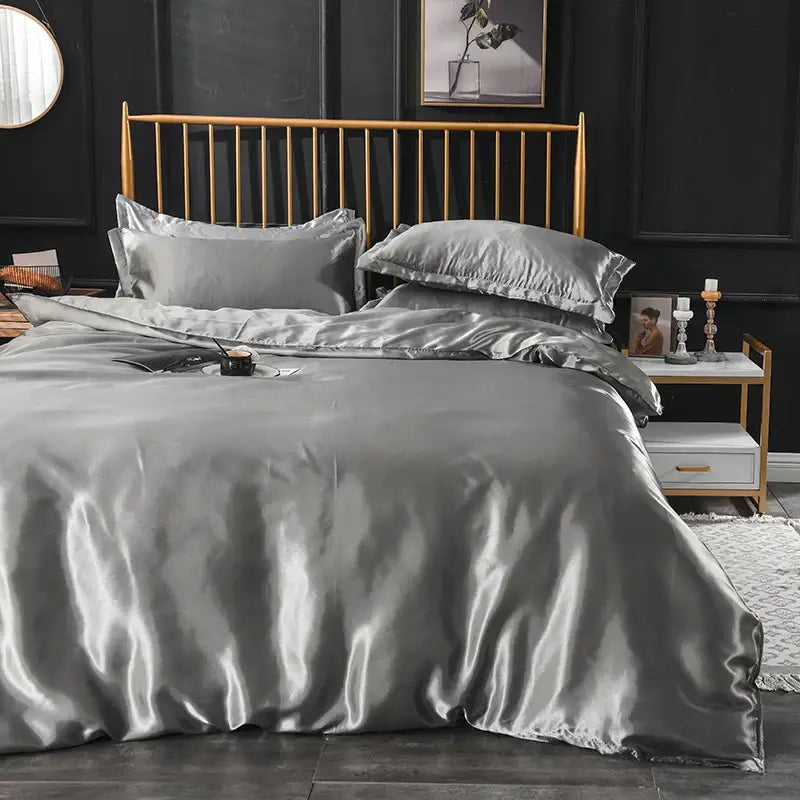 DecorBites™ Luxurious Silk Bedding Set for Single to King Size