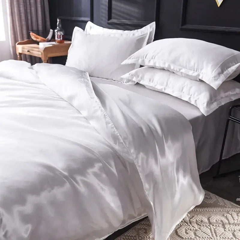 DecorBites™ Luxurious Silk Bedding Set for Single to King Size