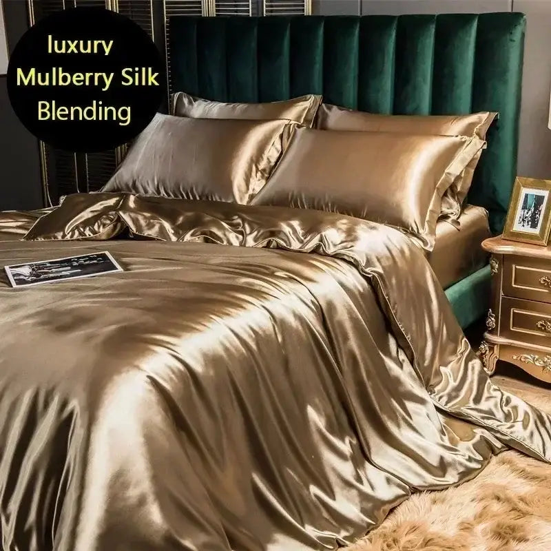 DecorBites™ Luxurious Silk Bedding Set - Queen/King Size