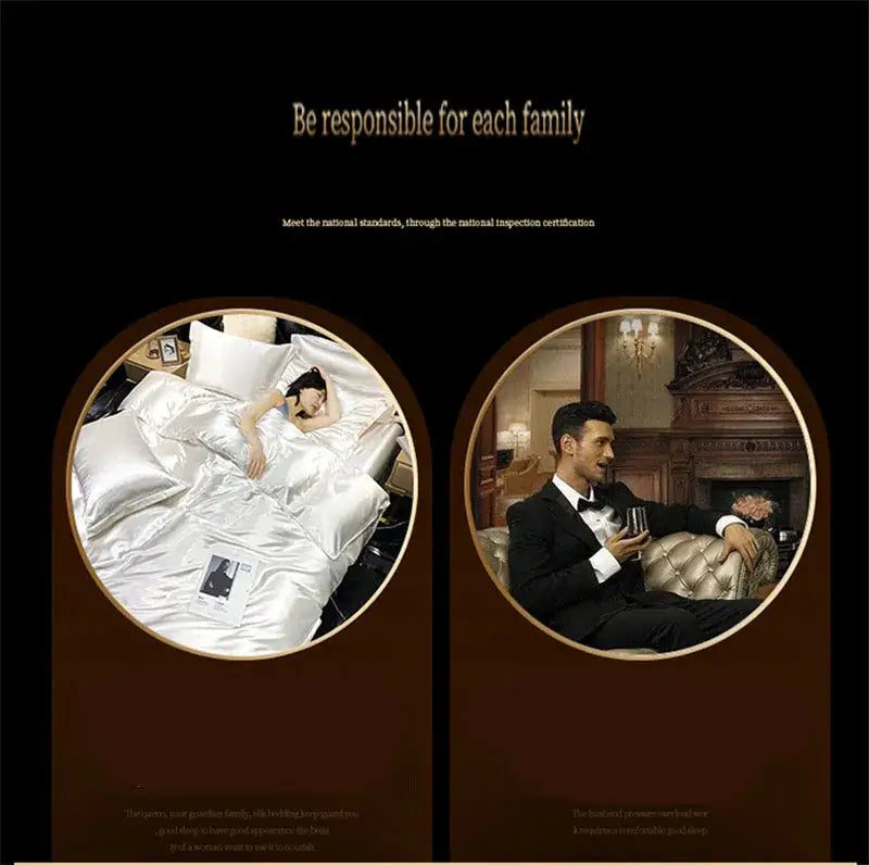 DecorBites™ Luxurious Silk Bedding Set - Queen/King Size