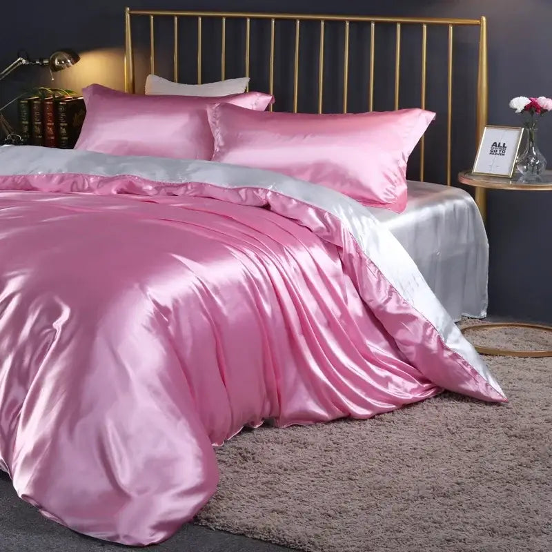 DecorBites™ Luxurious Silk Bedding Set - Solid Color