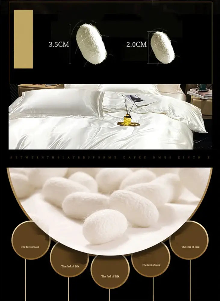 DecorBites™ Luxurious Silk Bedding Set with Sheets