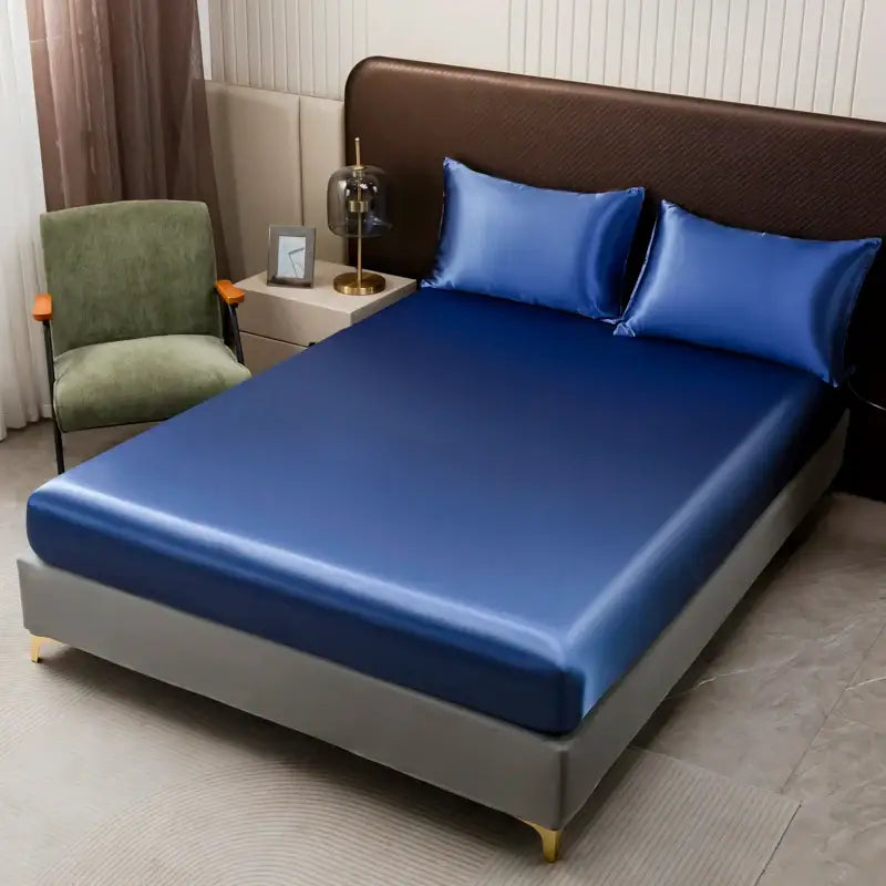 DecorBites™ Luxurious Solid Color Satin Bedding Set