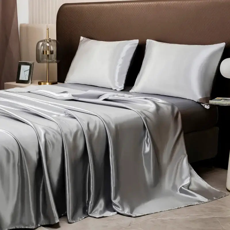 DecorBites™ Luxurious Solid Color Satin Bedding Set