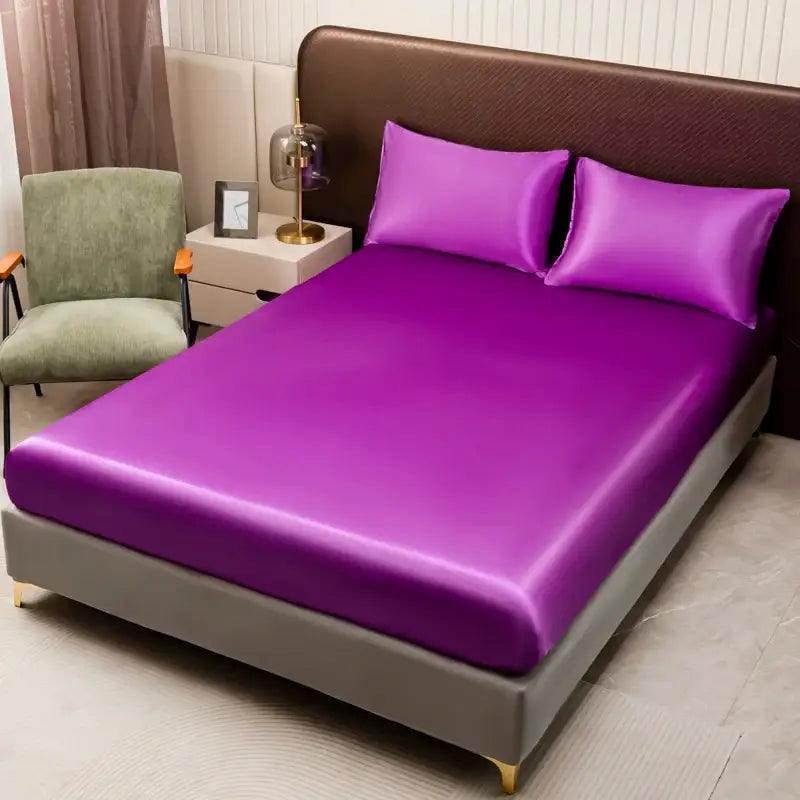 DecorBites™ Luxurious Solid Color Satin Bedding Set