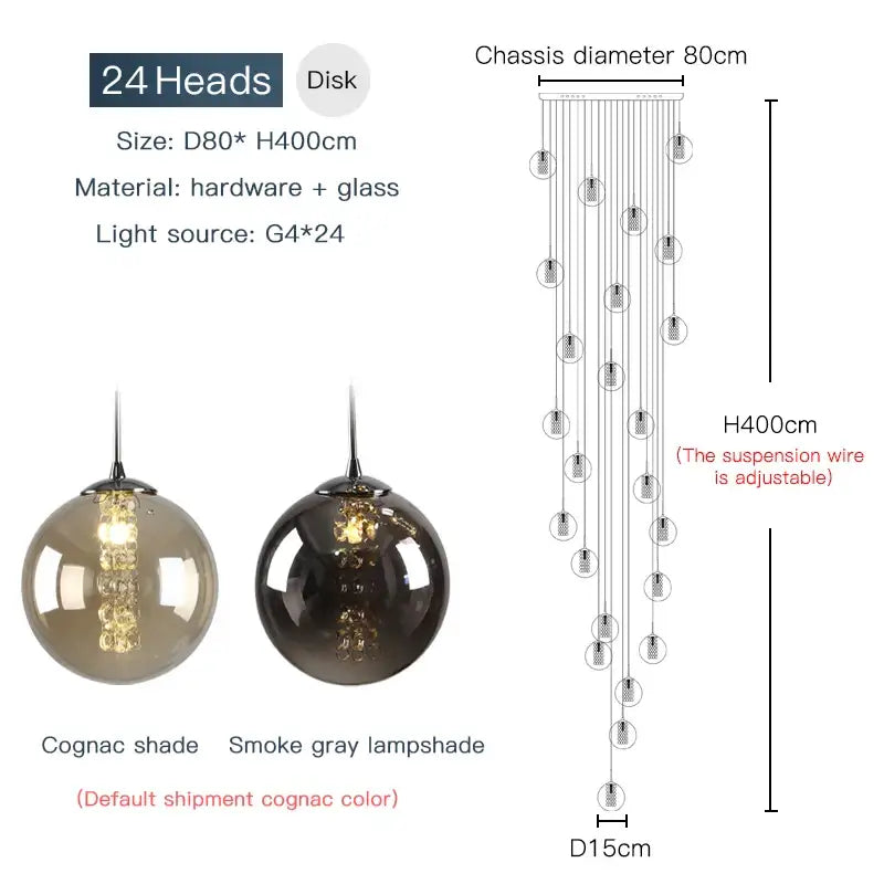 DecorBites™ Luxurious Spiral LED Chandelier for Home & Hotel
