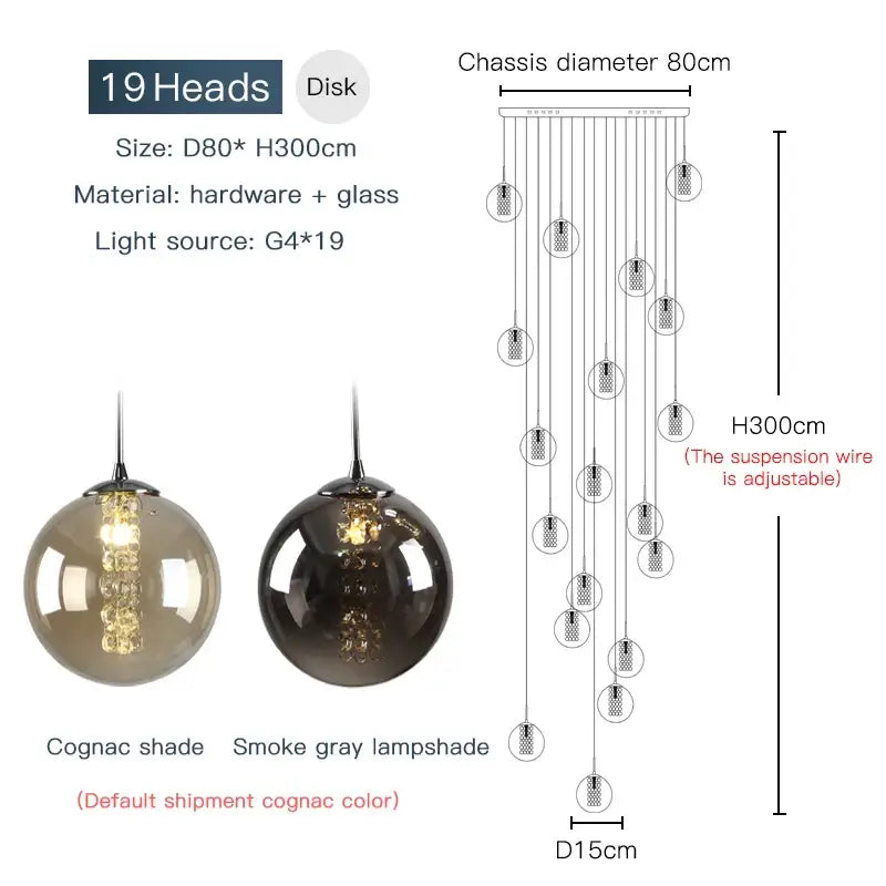 DecorBites™ Luxurious Spiral LED Chandelier for Home & Hotel
