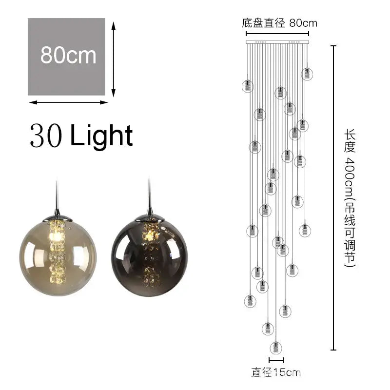 DecorBites™ Luxurious Spiral LED Chandelier for Home & Hotel